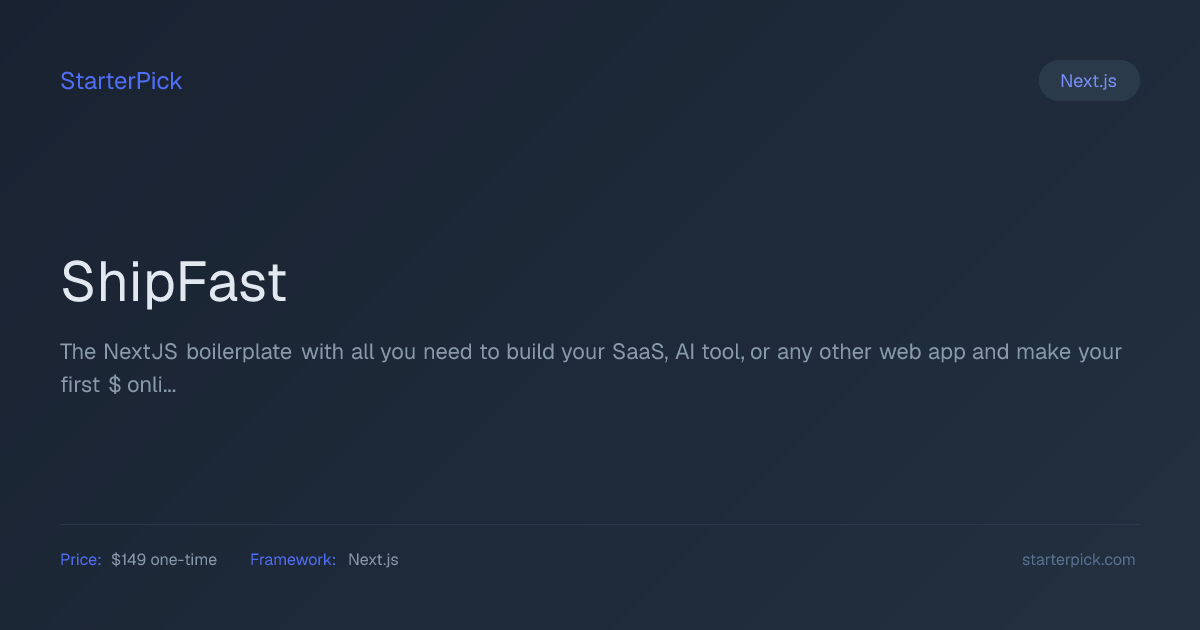 ShipFast - Boilerplate Review & Features | StarterPick